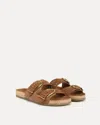 Veronica Beard Paige Woven Suede Dual-buckle Slide Sandals In Multi