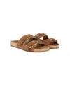 Veronica Beard Paige Woven Suede Dual-buckle Slide Sandals In Multi