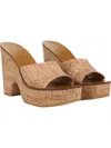 Veronica Beard Paulita Cork Platform Slide Sandals In Beige