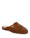 Veronica Beard Suede Penny Loafer Mules In Hazelwood