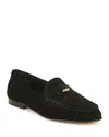 Veronica Beard Suede Coin Penny Loafers In Black