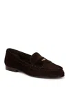 Veronica Beard Suede Coin Penny Loafers In Espresso