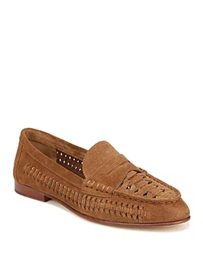 Veronica Beard Women's Penny Slip On Woven Loafer Flats In Brown