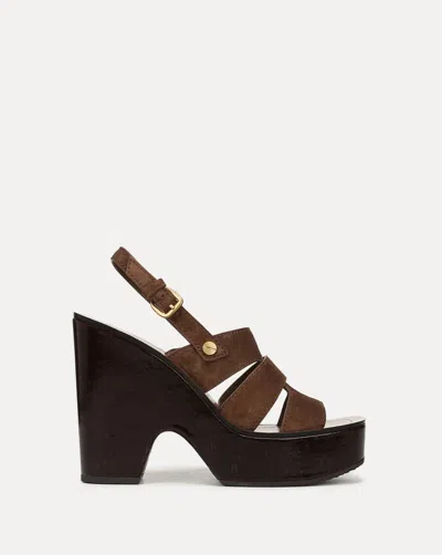 Veronica Beard Women's Peony Suede Platform Sandal In Cedar