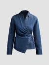 Veronica Beard Perezzi Wrap Shirt In Blue