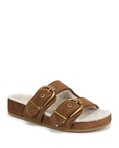 VERONICA BEARD WOMEN'S PRUE SHEARLING BUCKLED SANDALS