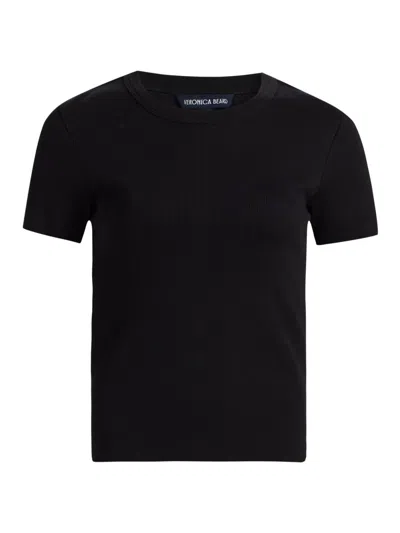 Veronica Beard Women's Pruitt Rib-knit Cotton-blend T-shirt In Black