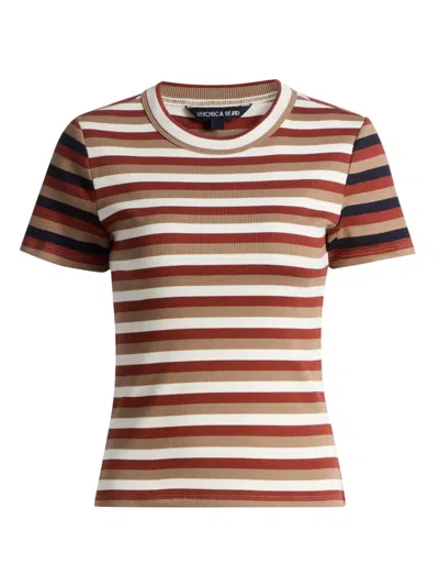 Veronica Beard Women's Pruitt Striped Stretch Cotton T-shirt