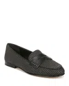 Veronica Beard Raffia Leather Slip-on Penny Loafers In Black/black