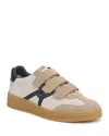 Veronica Beard Reagan Mixed Leather Triple-grip Sneakers In Sand/eclip