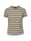 Veronica Beard Remus Striped Crewneck Tee In Multi