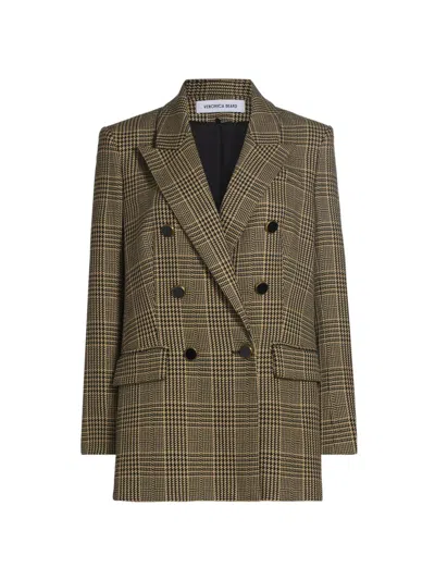 Veronica Beard Women's Rhys Dickey Houndstooth Double-breasted Jacket In Brown