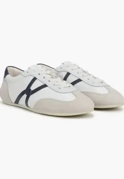 Veronica Beard Leather-trimmed Canvas Sneakers In White