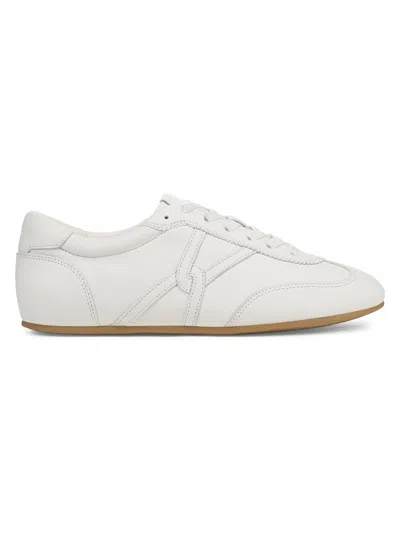 Veronica Beard Women's Riviera Logo Leather Low-top Sneakers In White