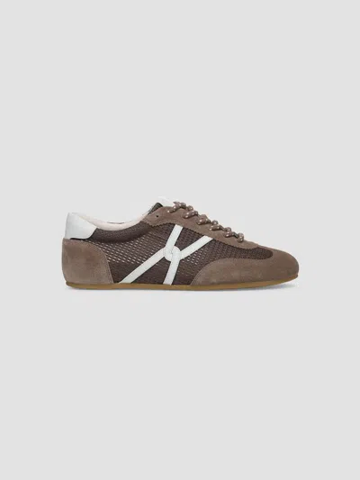 Veronica Beard Women's Riviera Mesh Suede Low-top Sneakers In Bark