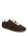 Veronica Beard Riviera Suede Bicolor Retro Sneakers In Brown