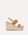 Veronica Beard Riya Woven Leather Wedge Espadrilles In White