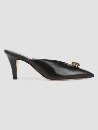 Veronica Beard Women's Rochelle 75mm Cabochon Leather Mules In Black