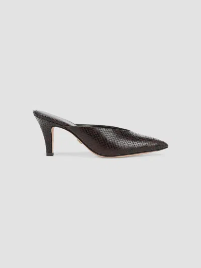 Veronica Beard Women's Rochelle 75mm Snake-embossed Leather Mules In Black