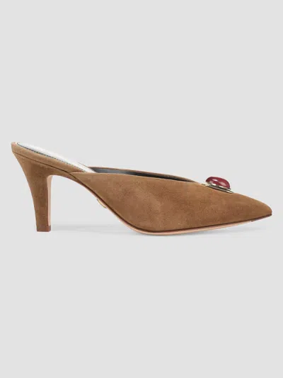 Veronica Beard Women's Rochelle 75mm Suede Mules In Chestnut