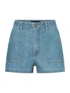 Veronica Beard Sally Elasticated-back Shorts In Blue
