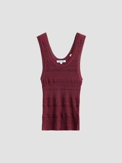Veronica Beard Sandra Knit Tank Top In Burgundy