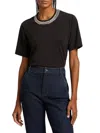 Veronica Beard Sebastian Embellished Tee Shirt In Black In Black