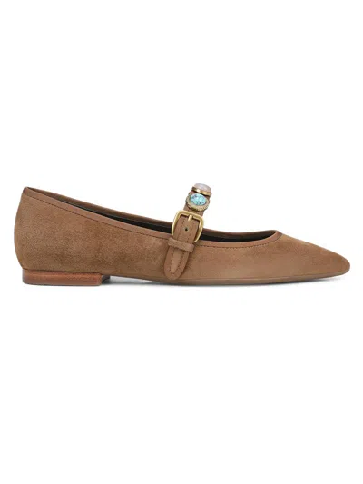 Veronica Beard Selene Charms Suede Ballerina Flats In Multi