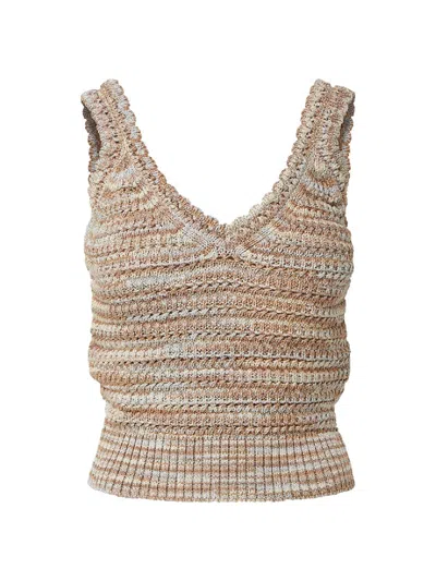 Veronica Beard Selwyn Knit Tank Beige Multi In Neutral