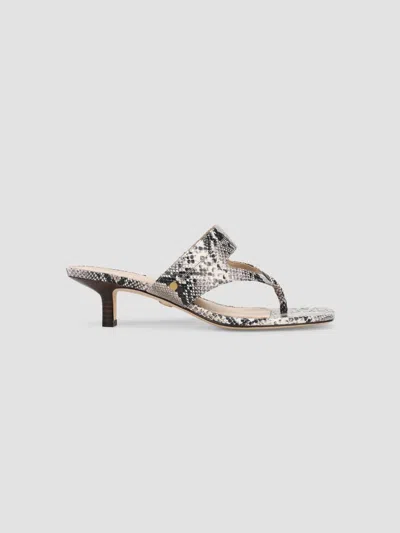 Veronica Beard Women's Shyla 45mm Printed Snake-embossed Leather Sandals In Gray