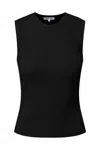 Veronica Beard Sid Sleeveless Crewneck Pullover In Black In Black