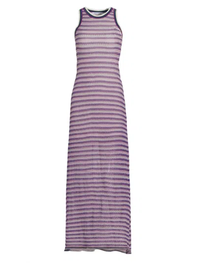 Veronica Beard Women's Sivan Striped Knit Maxi Dress In Purple