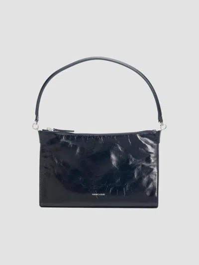Veronica Beard Women's Small Crinkle Leather Shoulder Bag In Navy