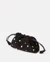 Veronica Beard Small Stash Crystal Leather Drawstring Clutch In Black