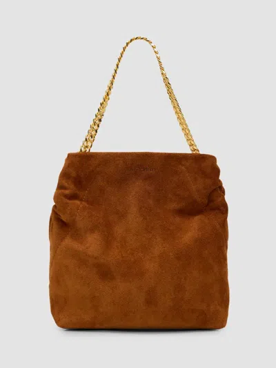 Veronica Beard Women's Small Suede Slouch Shoulder Bag In Tobacco