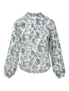 Veronica Beard Soleil Paisley Print Button-up Top In Blue