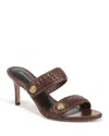 Veronica Beard Sona Woven Heeled Sandal In Brown