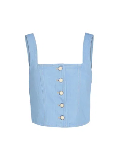 Veronica Beard Spensley Button-up Top In Blue