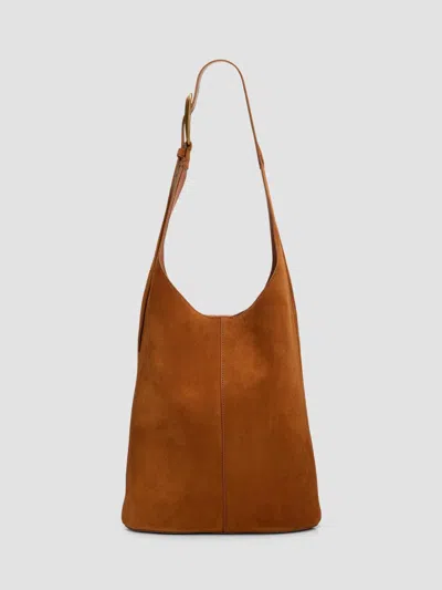 Veronica Beard Women's Suede Large Loop Shoulder Bag In Tobacco