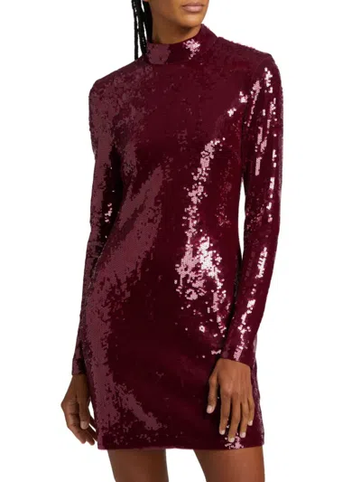 Veronica Beard Sylee Sequined Dress In Burgundy