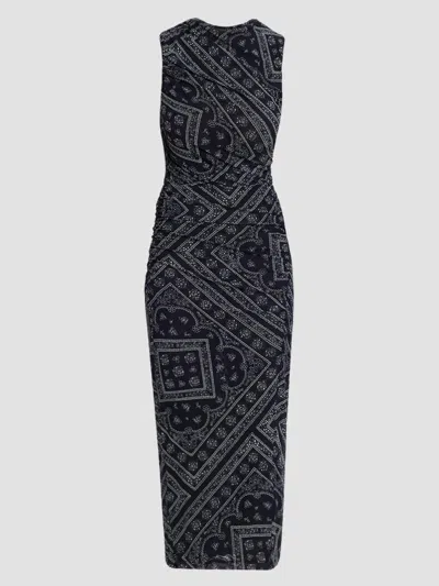Veronica Beard Sylviani Bandana-print Midi Dress In Black