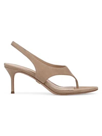 Veronica Beard Women's Talon 65mm Suede Thong Sandals In Animal Print