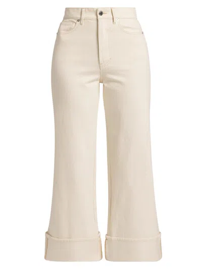 Veronica Beard Women's Taylor Cropped Cuffed Jeans In Sand