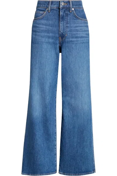 Veronica Beard Women's Taylor Cropped High-rise Wide Leg Jean, Serendipity In Blue
