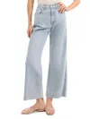 Veronica Beard Taylor Cropped High Rise Wide Leg Jean In Pale Stone In Blue