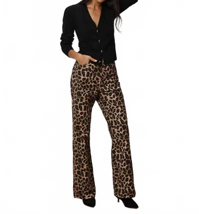 Veronica Beard Women's Taylor High Rise Wide Leg Pants In Washed Leopard In Orange