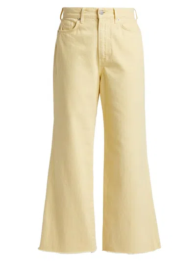 Veronica Beard Women's Taylor High-rise Wide-leg Crop Jeans In Yellow