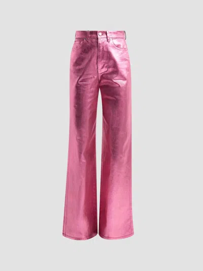 Veronica Beard Women's Taylor Metallic Mid-rise Wide-leg Jeans In Metallic Garnet Rose