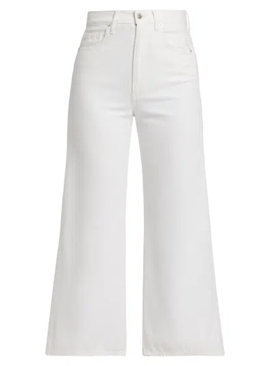 Veronica Beard Women's Taylor Stretch Cotton-blend Wide-leg Crop Jeans In White