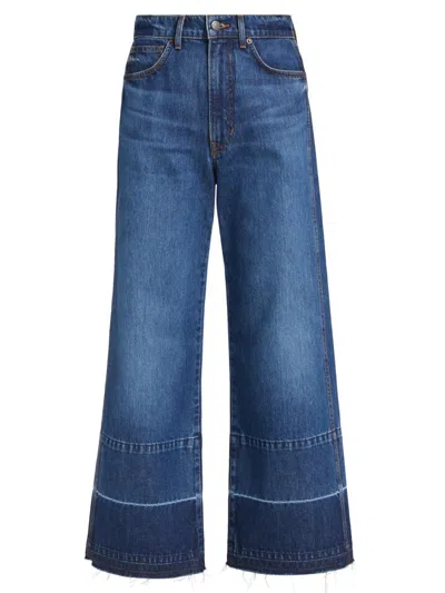 Veronica Beard Women's Taylor Wide-leg Crop Jeans In Blue